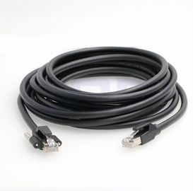 Cabo ethernet flexível preto do PVC RJ45 da cor